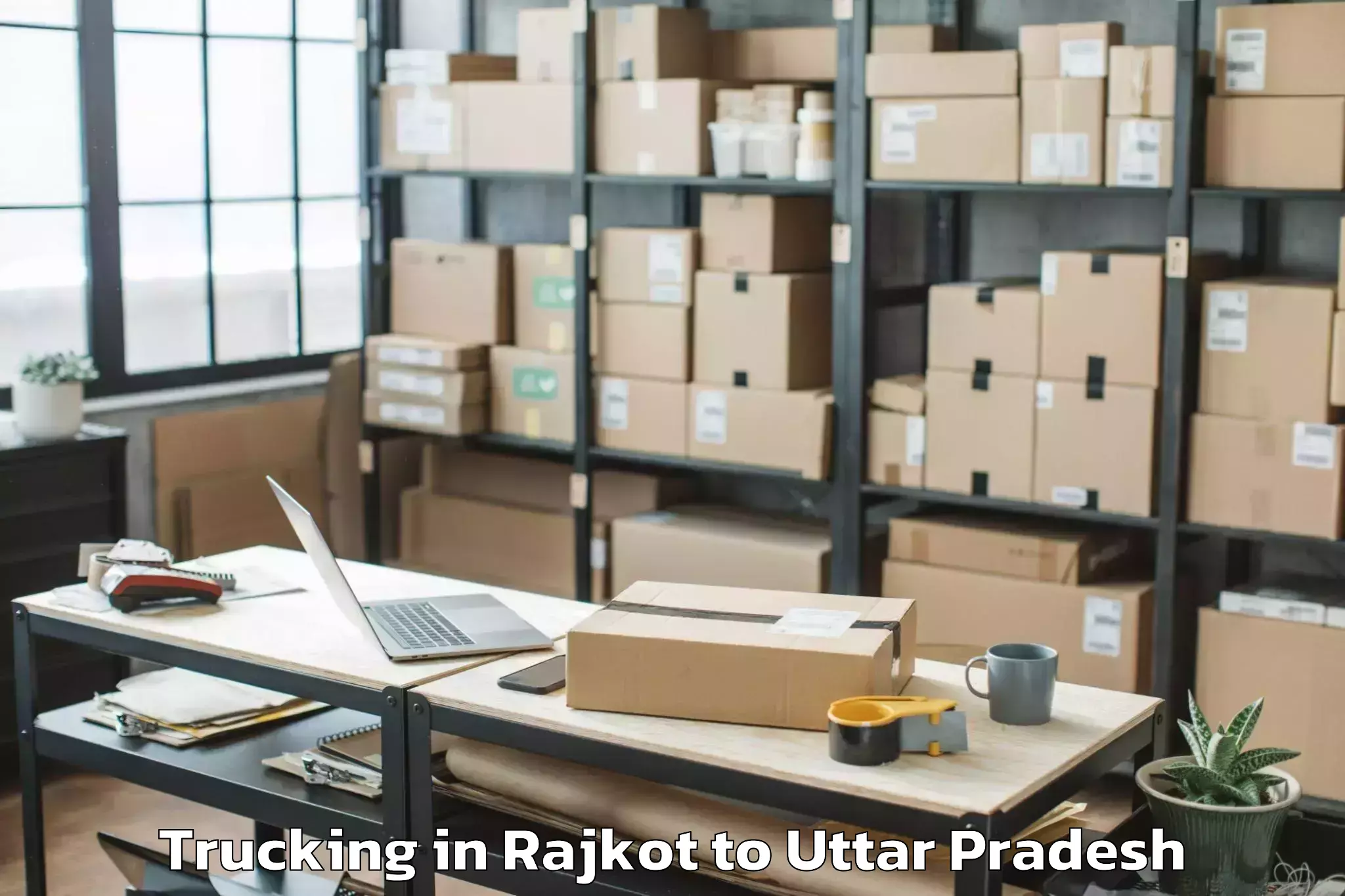 Top Rajkot to Phoenix United Mall Lucknow Trucking Available